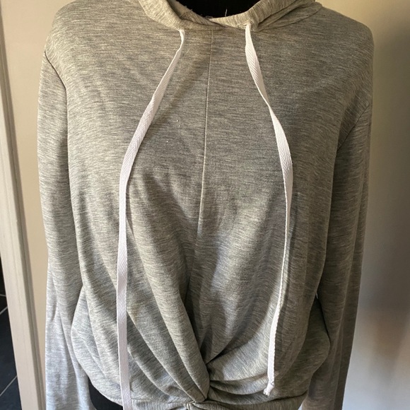 Drew grey twist front hoodie - Picture 2 of 10